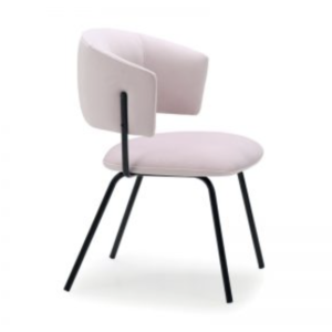 Fauteuil en Cuir blanc et métal noir tendance et haut de gamme EUDORA
