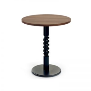 Une Table haute ronde tendance en bois noble nommée MASSA ROND