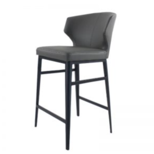 Tabouret noir en cuir EDGARD